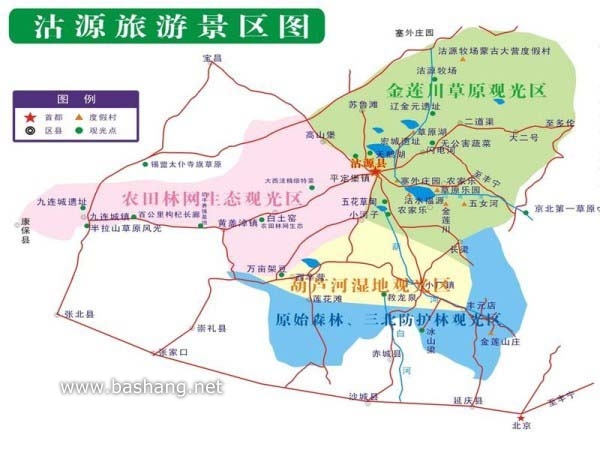 沽源旅游景區(qū)線路圖