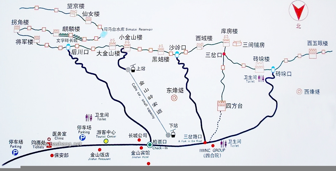 點(diǎn)擊放大查看 金山嶺長(zhǎng)城導(dǎo)游圖 金山嶺長(zhǎng)城導(dǎo)游圖